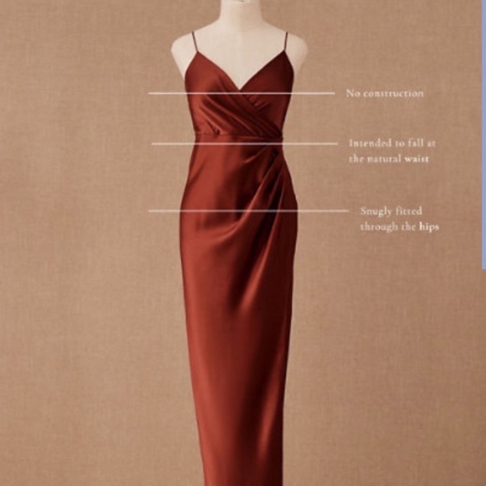 BHLDN Freya Satin Charmeuse Dress - Cinnamon
